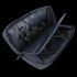 A partially unzipped black Condor 27 Dispatch Take Down Case reveals a compact EDC firearm securely stored inside.